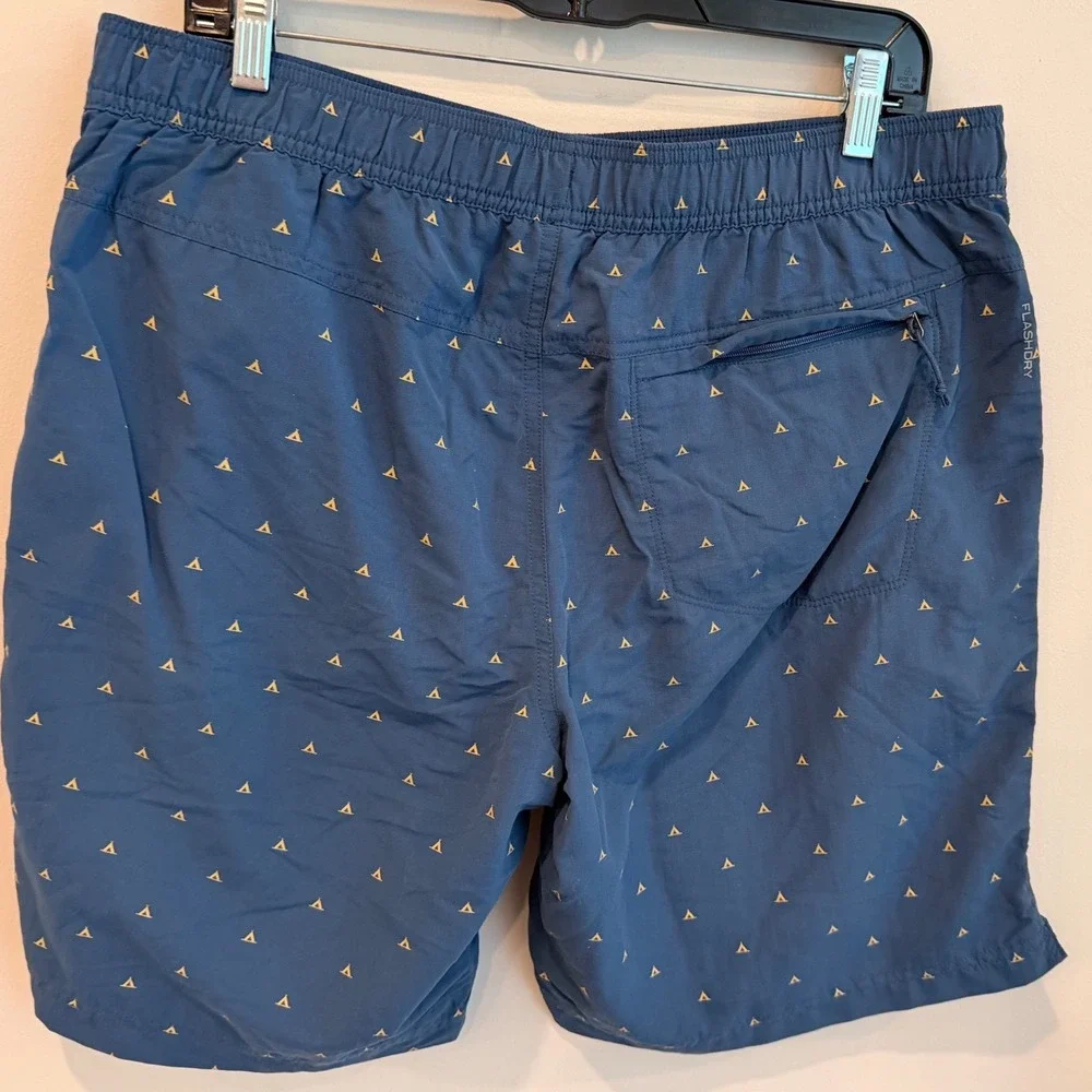 The North Face Mens Blue FlashDry Tent Print Hiking Shorts Large 8